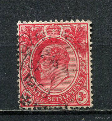 Британские колонии - Стрейтс-Сетлментс - 1906/1911 - Король Эдуард VII 3С - [Mi.122] - 1 марка. Гашеная.  (Лот 49FC)-T25P11