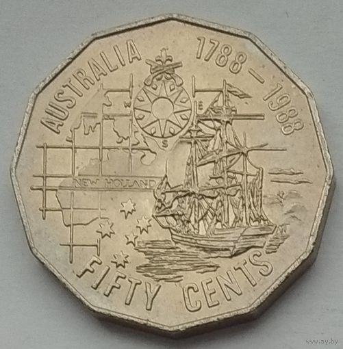 Австралия 50 центов 1988 г. 200 лет Австралии