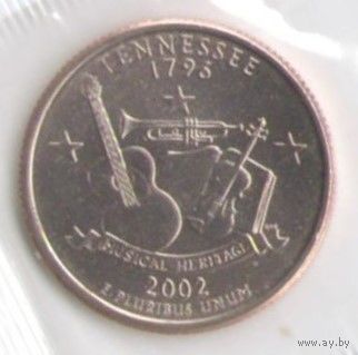 25 центов 2002 г. Теннесси серия Штаты и Территории Двор Р (заводская упаковка) _UNC