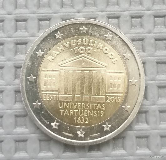 Эстония. 2 евро 2019. 100 лет Тартусскому университету. UNC