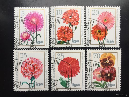 ГДР 1975 год. Международная выставка цветов (серия из 6 марок)