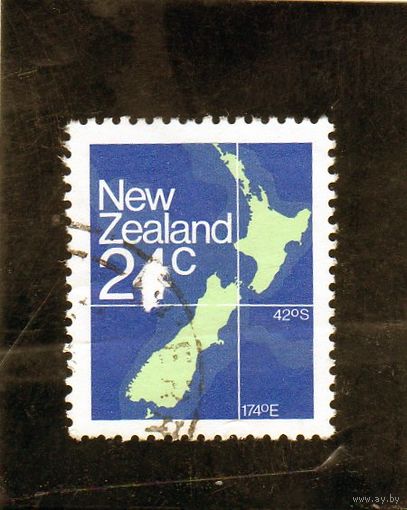 Новая Зеландия. Карта острова.
