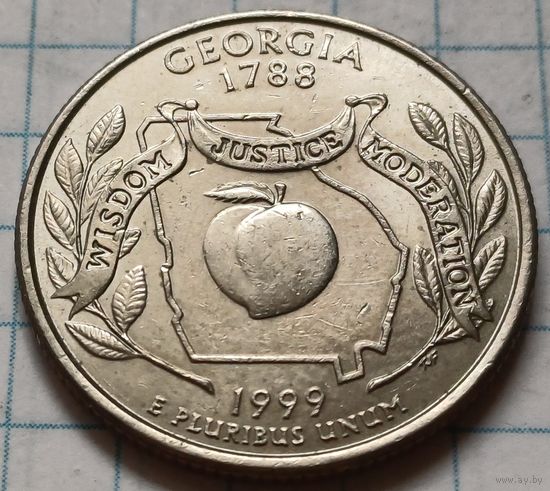 США 1/4 доллара, 1999 Квотер штата Джорджия    P  ( 1-1-2 )
