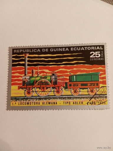 Экваториальная Гвинея 1972. Паровозы. Tipo Adler 1835