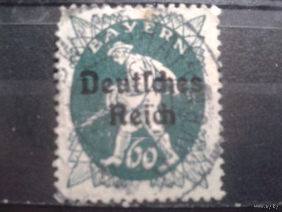 Германия 1920 Надпечатка на марке Баварии 60 пф Михель-1,8 евро гаш