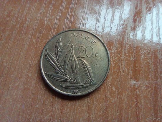 Бельгия 20 франков , 1993 Надпись на голландском - 'BELGIE'    1