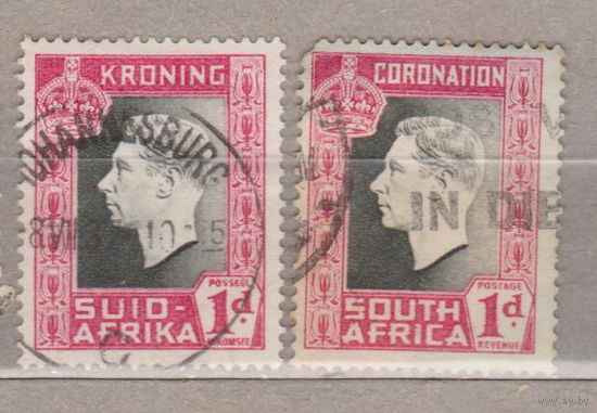 Южная Африка ЮАР 1937 год лот 12 Известные личности Коронация короля Георга VI Комплект 2 марок из серии