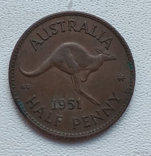 Австралия 1/2 пенни, 1951 "PL" - Лондон  2-3-21