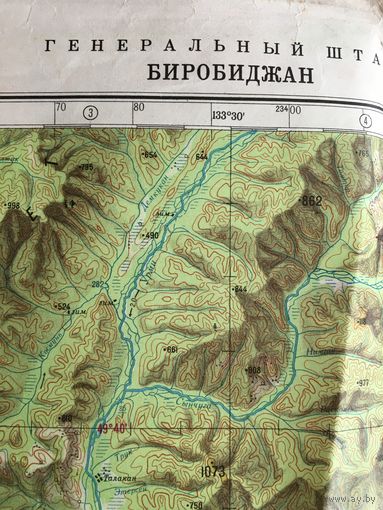 Карта советского  Биробиджана-редкая  в  таком  формате-1:150000.  обычно  идёт 1:100000!