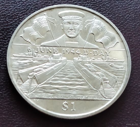 Британские Виргинские острова 1 доллар, 2004 60 лет Высадке в Нормандии - Флот