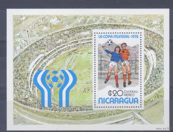 [1157] Никарагуа 1978. Спорт.Футбол.Чемпионат мира. БЛОК MNH. Кат.6 е.