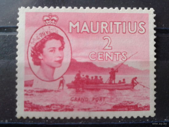 Маврикий о-в 1954 колония Англии Лодка, рыбаки**