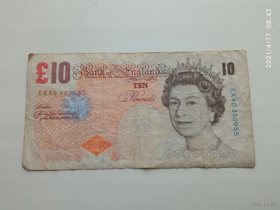 10 фунтов Англия 2000 г.