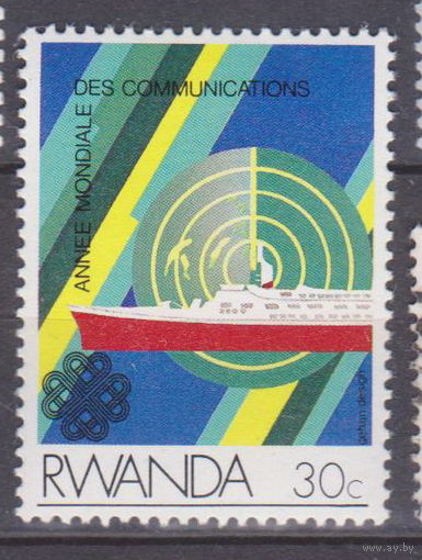 Флот лодки Всемирный год коммуникаций Руанда 1974 год Лот 50  ЧИСТАЯ одна марка с изображением флота из всей серии