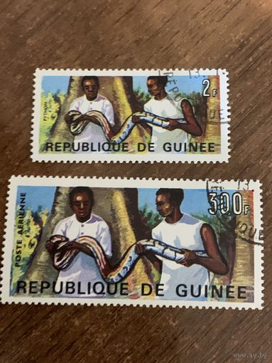 Гвинея 1967. Исследование рептилий Гвинеи. Большая и малая марка. Марка из серии