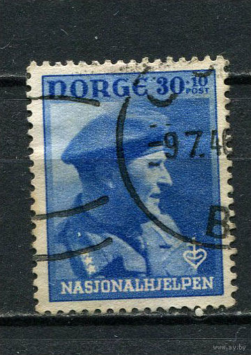 Норвегия - 1946 - Принц Улаф 30+10 - [Mi.313] - 1 марка. Гашеная.  (Лот 35Dd)