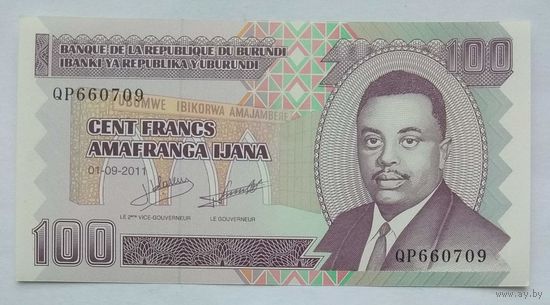 Бурунди 100 франков 2011 г.