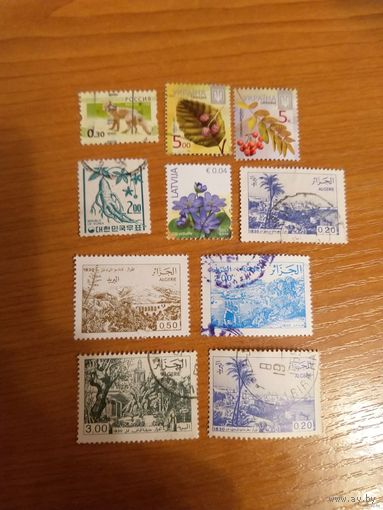 10 марок разных стран флора (4-3)