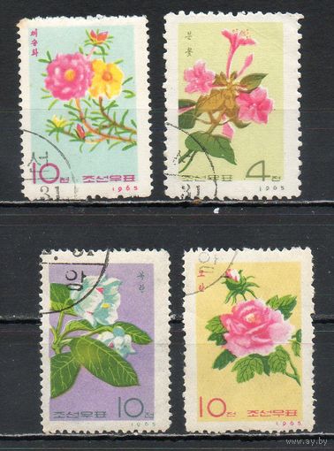 Цветы КНДР 1965 год серия из 4-х марок