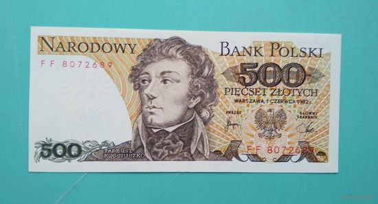 Банкнота 500 злотых Польша 1982 г.