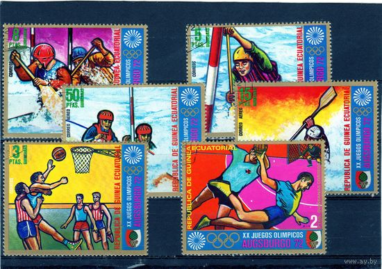 Экваториальная Гвинея.Ми 58-63. Летние Олимпийские игры 1972, Мюнхен: События в Аугсбурге.1972.