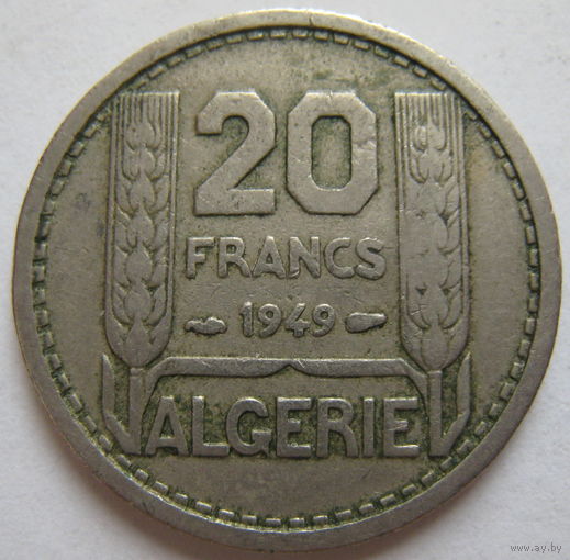 Французский Алжир 20 франков 1949 г. (d)