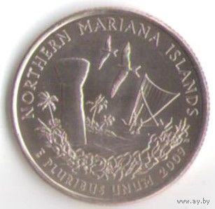 25 центов 2009 г. Северные Марианские острова серия Штаты и Территории Двор D _UNC