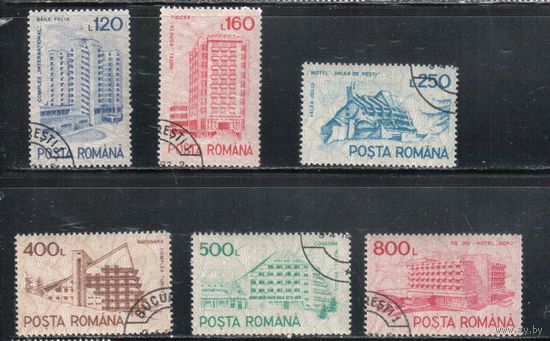 Румыния-1991, (Мих.4746-4751) гаш.  ,Курорты, Отели (полная серия)