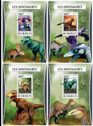 Джибути 2016г   динозавры палеонтология доисторическая фауна  MNH