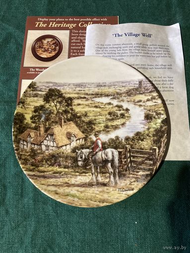 Тарелка коллекционная Река Лошадь Деревня Royal Doulton Англия винтаж