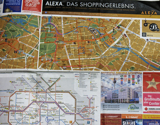 История путешествий: Берлин, туристическая карта