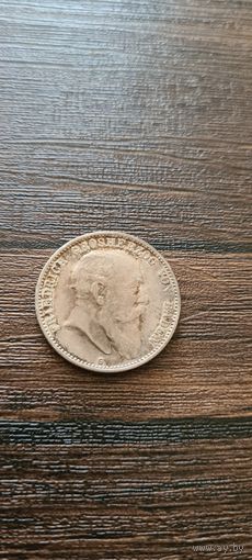 Монета Германия 2 марки Баден 1904 год