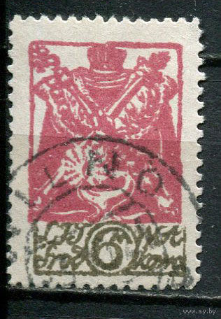 Центральная Литва - 1920 - Королевские регалии 6M - [Mi.18A] - 1 марка. Гашеная.  (LOT AM30)