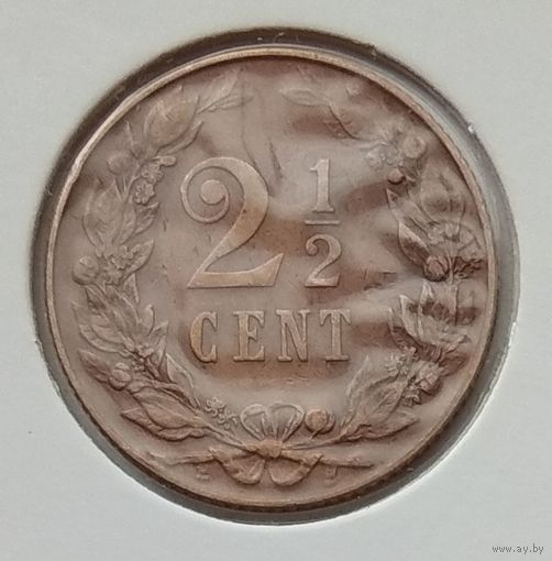 Нидерланды 2 1/2 (2,5) цента 1905 г. В холдере