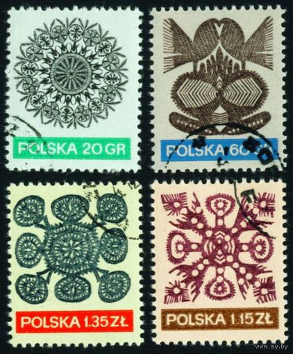 Стандартный выпуск. Узоры из бумаги Польша 1971 год 4 марки