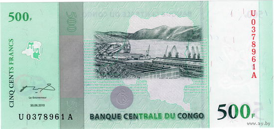 Конго, 500 франков, 2010 г., юбилейные, UNC