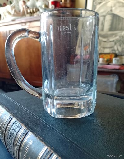 Кружка пивная антикварная бокал, довоенная Германия 20-30 гг. клеймо VLGб, не Мальцов, не Неман