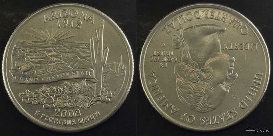 25 центов(квотер) США 2008г P, Аризона