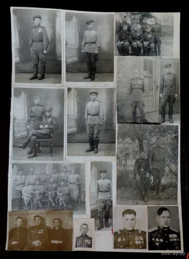 Фото ветеранов 2-й мировой. Наклеенные на бумагу. Размер 21-29.5 см.