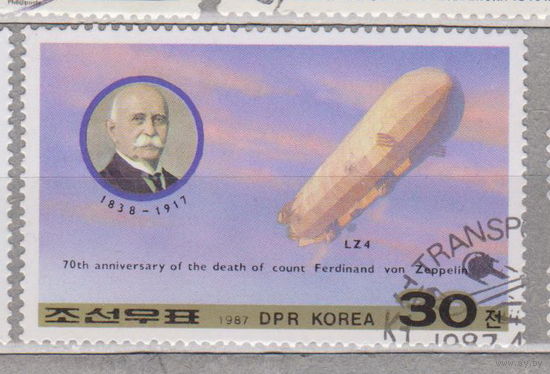 Авиация дирижабли КНДР Корея 1987 год  лот 10