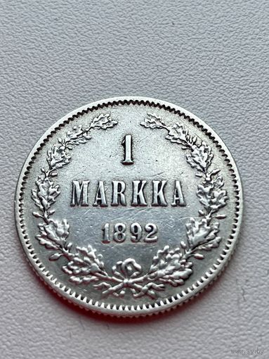 Монета 1 Марка 1892 год Россия для Финляндии