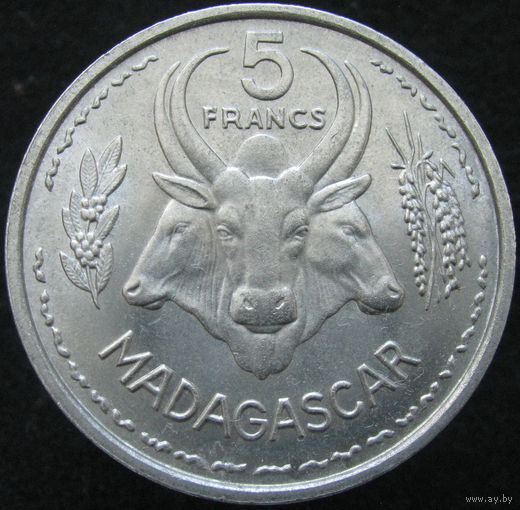 1к Мадагаскар 5 франков 1953 ТОРГ уместен  распродажа коллеции
