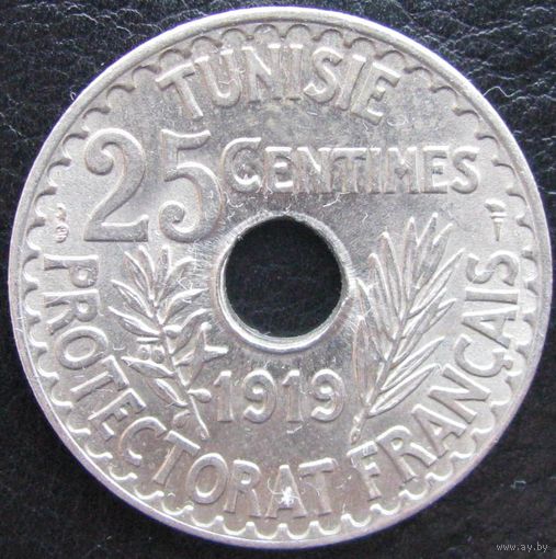 1к Тунис 25 сантимов 1919 ТОРГ уместен  В КАПСУЛЕ распродажа коллекции