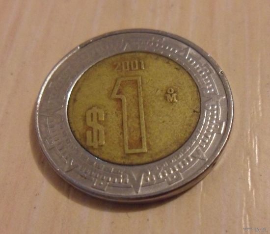 1 песо Мексика 2001 г.в.