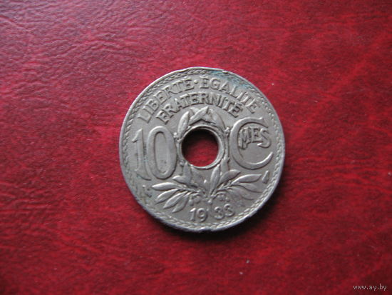 10 сантимов 1933 год Франция