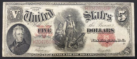 5 долларов США 1907