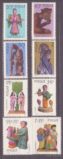 Искусство. Народное творчество. Скульптура. 1969. Польша. Полная серия 8 марок. ** (МА
