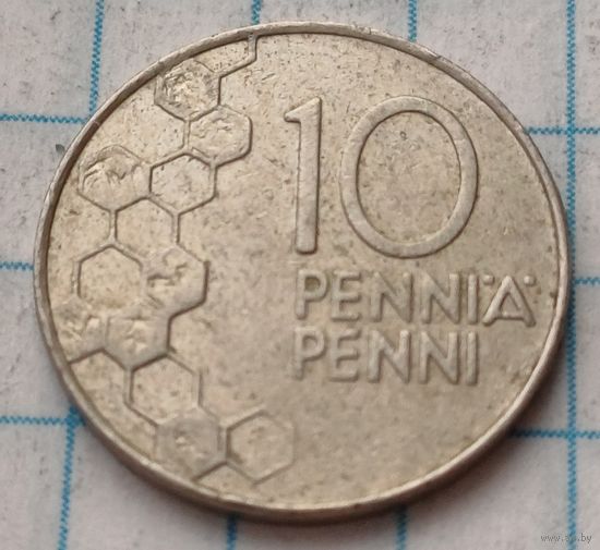 Финляндия 10 пенни, 1993     ( 2-2-8 )