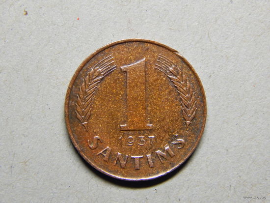 Латвия 1 сантим 1937г.