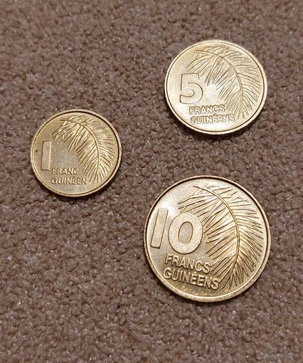 Гвинея набор 3 монеты 1985 UNC